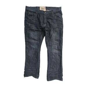 Fusai Men's Jeans‎ Blue Embroidered  42x33 100% Cotton